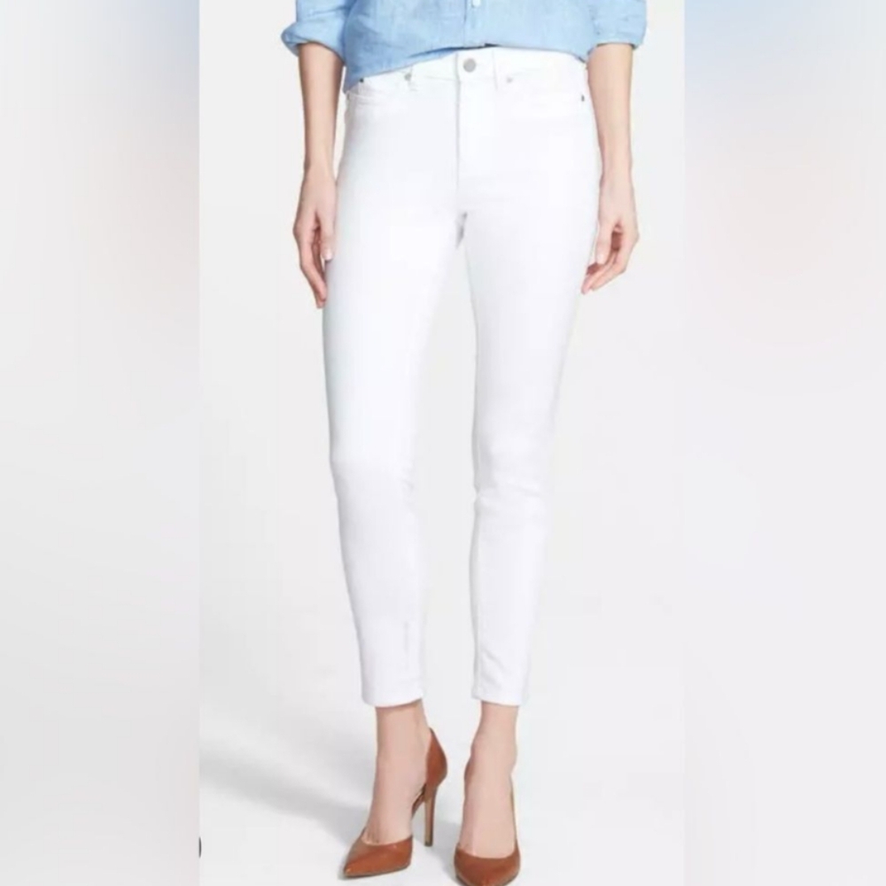 Vince Camuto White Denim Jeans Womens Size 28/6 Skinny Ankle Length High Rise
